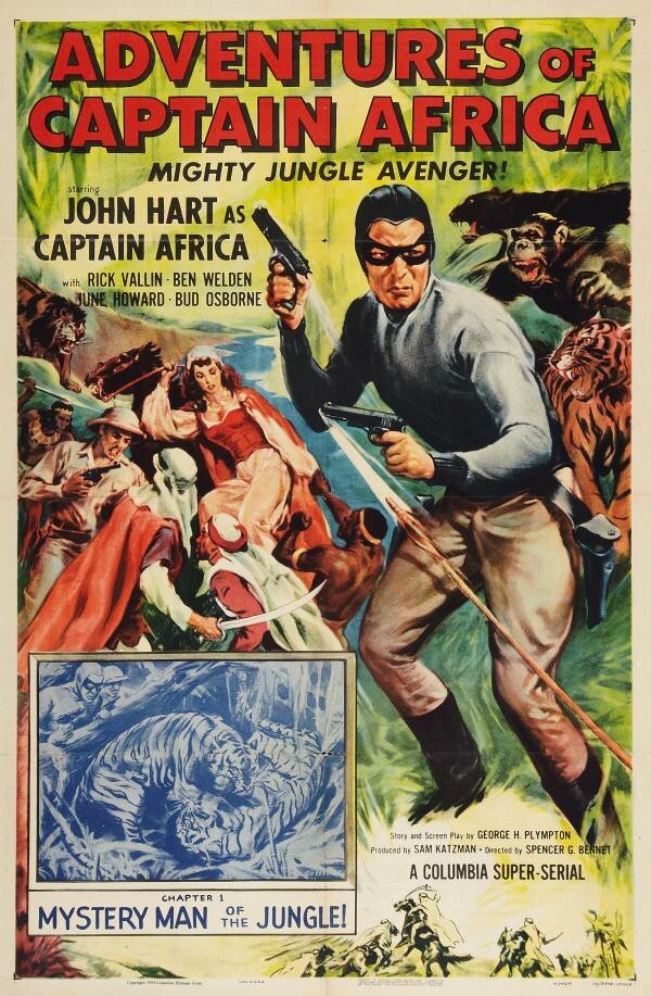 Приключения Капитана Африка, сильнейшего мстителя джунглей (1955) постер