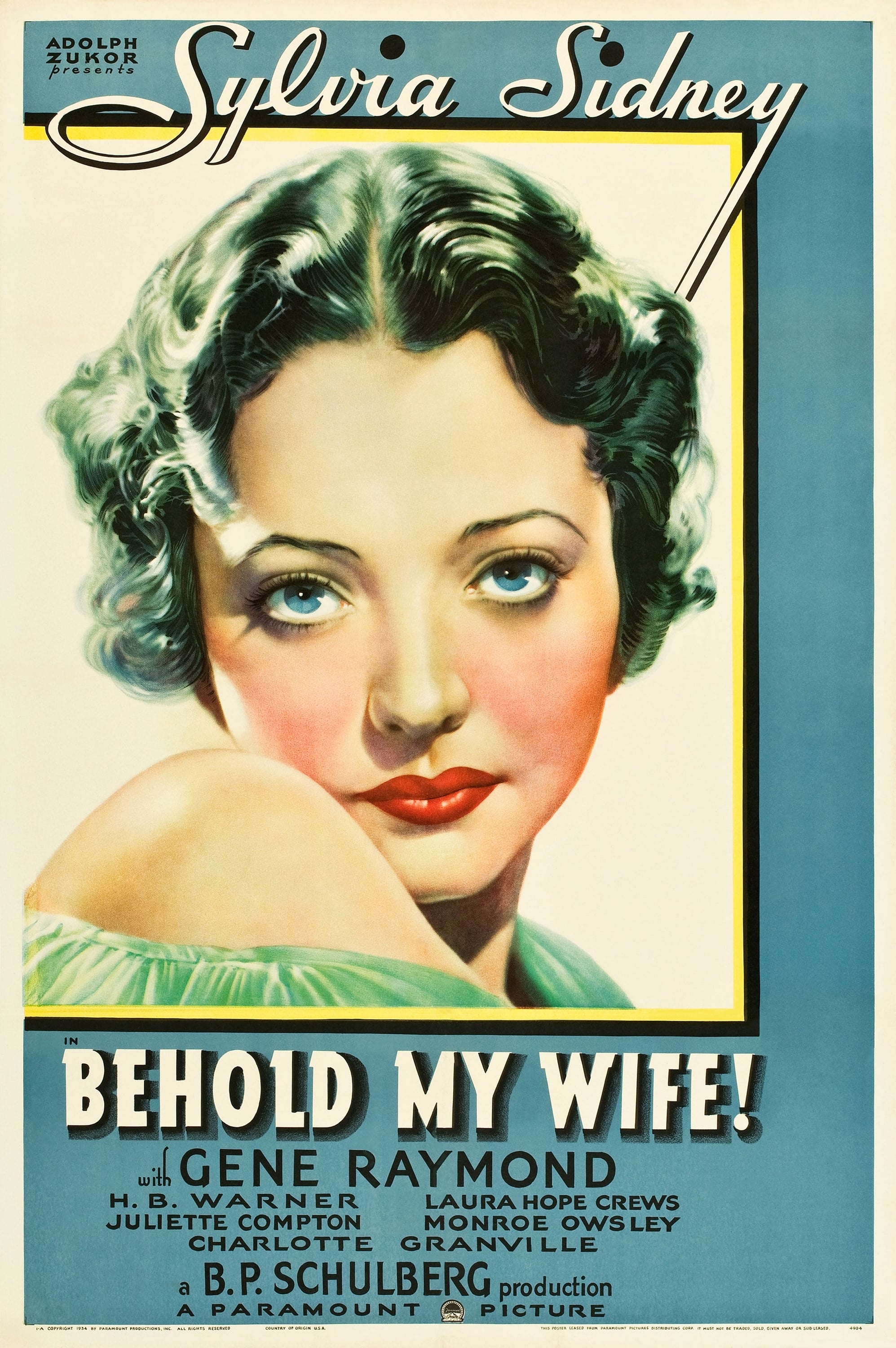Behold My Wife! (1934) постер
